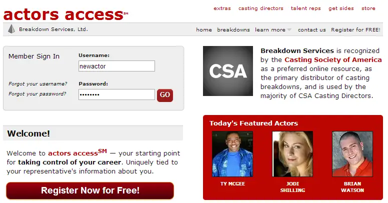 actors access jobs