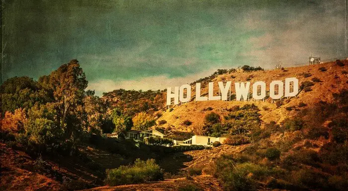Hollywood sign on the hills of Los Angeles