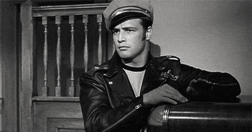 Gif of Marlon Brando in black and white