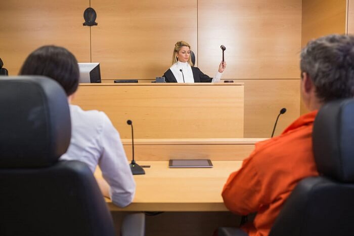 lawyer client judge courtroom