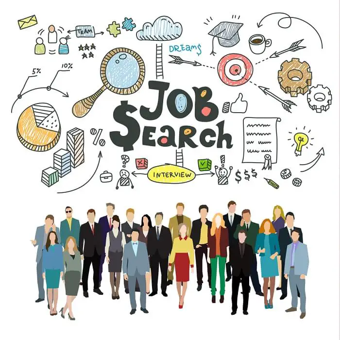 Group of people in job search