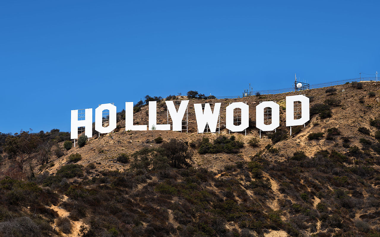Hollywood On Green Mountain under blue sky