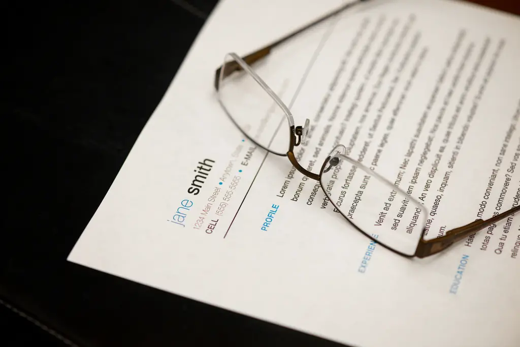 Eye Glasses on paper background close up