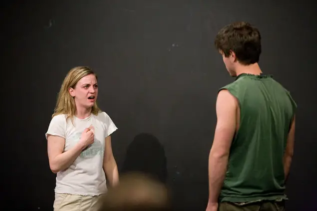 man and woman acting in the audition